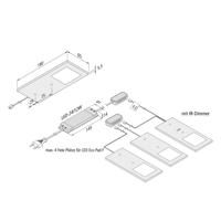 Podhľadové LED svietidlo Eco-Pad F 3x 3000K hliník