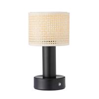 PR Home Nabíjateľná stolová lampa Tiara, CCT, ratan/čierna