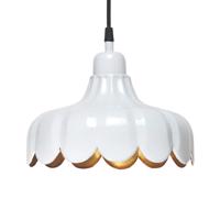 PR Home závesná lampa Wells Small, biela/zlatá, Ø 24 cm, zástrčka