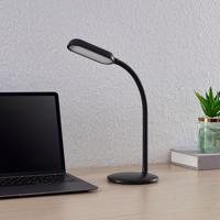 Prios LED dobíjacia stolová lampa Opira, čierna, USB, dotykový stmievač