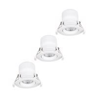 Prios LED vstavané svietidlo Shima, biele, 7W, 3000K, 3 jednotky,