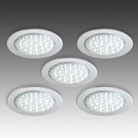 R 68 zapustená lampa LED ušľachtilá oceľ, sada 5