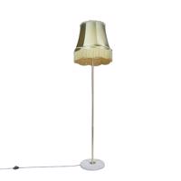 Retro stojaca lampa mosadz s granátovým odtieňom zelená 45 cm - Kaso