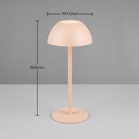 Ricardo LED dobíjacia stolová lampa, piesková, výška 30 cm, plast