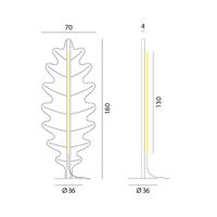 Rotaliana Eden Oak stojaca LED lampa, hrdzavá