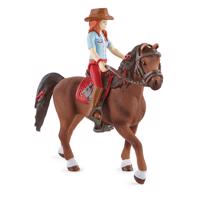 Schleich 42539 Ryšavka Hannah s pohyblivými kĺbmi na koni, 15 cm