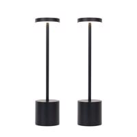 Set of 2 Outdoor Table Lamps Black Incl. LED and Dimmer Rechargeable - Dupont