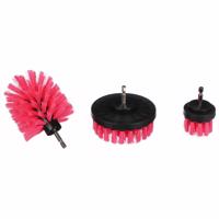 Sixtol Sada kief na vŕtačku na čistenie auta CAR DETAILING DRILL BRUSH PINK 3, 3 ks