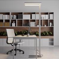 Stojacia lampa Arcchio LED Logan Basic, strieborná, 6 000 lm, stmievateľná