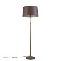 Stojacia lampa bronzová s hnedým tienidlom nastaviteľná 45 cm - Parte