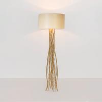 Stojacia lampa Capri, zlatá/eku, výška 155 cm, kované železo