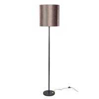 Stojacia lampa čierna s hnedým zamatovým tienidlom 40 cm - Simplo