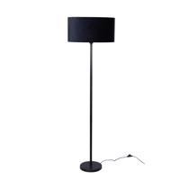 Stojacia lampa čierna s oválnym zamatovým tienidlom 50 cm - Simplo