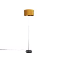 Stojacia lampa čierna so zamatovým odtieňom okrovo žltá so zlatom 35 cm - Parte