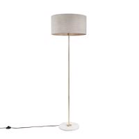 Stojacia lampa mosadz so sivým odtieňom 50 cm - Kaso