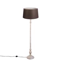 Stojacia lampa s ľanovým tienidlom hnedá 45 cm - Classico