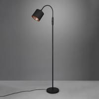 Stojacia lampa Tommy, čierna/zlatá, výška 130 cm, kov/látka