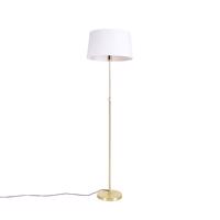 Stojacia lampa zlatá / mosadz s ľanovým tienidlom biela 45 cm - Parte