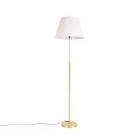 Stojacia lampa zlatá / mosadz so skladaným odtieňom krémová 45 cm - Parte