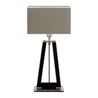 Stolná lampa HerzBlut Bi Bob, jaseňový dub, uhlie/taupe