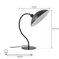 Stolná lampa Lucande Arvadon, čierna, kov, výška 42,75 cm