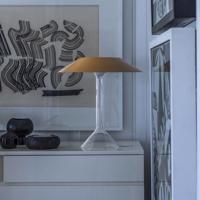 Stolná LED lampa Foscarini Chapeaux M, okrovo žltá