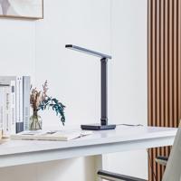 Stolná LED lampa Lindby Rylas, čierna, USB, CCT