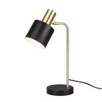 Stolová lampa Adam, 1-plameňová, čierna/zlatá