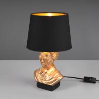 Stolová lampa Albert v tvare busty, čierna/zlatá