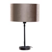 Stolová lampa čierna s taupe zamatovým tienidlom 35 cm - Parte