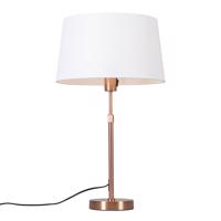 Stolová lampa medená s tienidlom biela 35 cm nastaviteľná - Parte