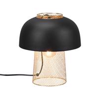 Stolová lampa Punch, čierna/mosadz, Ø 25 cm