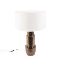 Stolová lampa v štýle art deco s tienidlom biela 50 cm - Bruut