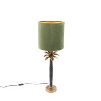 Stolová lampa v štýle art deco so zamatovým odtieňom zelená 25 cm - Areka