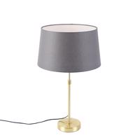 Stolová lampa zlatá / mosadz s ľanovým odtieňom sivá 35 cm - Parte