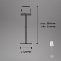 Stolová LED lampa Kiki batéria 3 000K, chróm matná