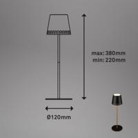 Stolová LED lampa Kiki batéria 3 000K čierna/zlatá