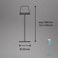 Stolová LED lampa Kiki s batériou 3 000K modrosivá