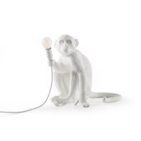 Stolová LED lampa Monkey Lamp, biela, sediaca