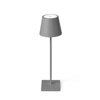 Stolová LED lampa Toc s nabíjačkou USB IP54, sivá