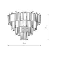 Stropné svietidlo Cristal, transparentné/strieborné, Ø 71 cm