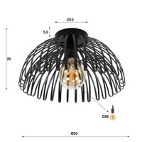 Stropné svietidlo Twisted, 1-plameňové, Ø 35 cm