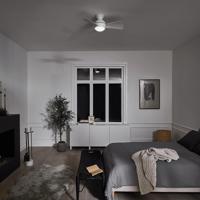 Stropný LED ventilátor Sola, IP23 biela matná