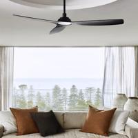 Stropný ventilátor Beacon Moto, čierny, Ø 132 cm, tichý