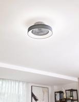 Stropný ventilátor Lindby LED Mace, sivý, tichý, CCT