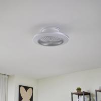 Stropný ventilátor Lindby LED Mamuti, strieborný, tichý, Ø 55 cm