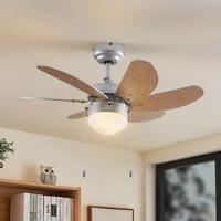 Stropný ventilátor Lindby s osvetlením Minja silver quiet 78 cm