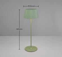 Suarez LED dobíjacia stolová lampa, zelená, výška 39 cm, kov