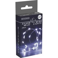 Svetelný drôt Silver lights 40 LED, studená biela, 195 cm