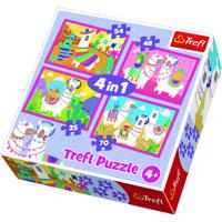 TREFL Puzzle Veselé lamy 4v1 (35,48,54,70 dílků)